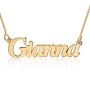 Gianna, Handwriting Style Name Necklace, 24k Gold Plated - 1