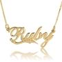 Cola Style Name Necklace, 24k Gold Plated - 1
