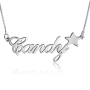 Star Name Necklace, Calligraphy Script, 14K White Gold - 1