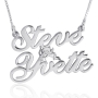 14K White Gold Cupid Double Name Necklace - 1