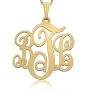 14k Gold Monogram Necklace, Classic - 1