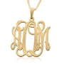 Lacy Monogram Necklace, 24k Gold Plated - 1