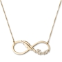 Gold Infinity Name Necklace with Feather, 14k Gold - 2