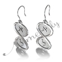 Initial Infinity Symbols Earrings Customized in Hebrew in Sterling Silver - 2