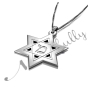 Customized Initial Necklace with Star of David in Sterling Silver - 2
