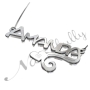 Name Necklace with Heart and Sparkling Initial in Sterling Silver - "Amanda" - 2