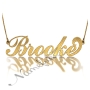Sparkling Carrie Name Necklace in 18k Yellow Gold Plated Silver - "Brooke" - 1