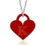 Initial Necklace with 3D Heart in Acrylic - 1