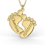 Baby Feet Name Necklace in 18K Solid Yellow Gold  - 1