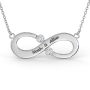 Couple's Infinity Name Necklace with Diamonds in Sterling Silver - 1