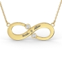 Couple's Infinity Name Necklace with Diamonds in 10K Yellow Gold  - 1