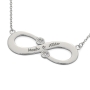 Couple's Infinity Name Necklace with Diamonds in 10K White Gold  - 2