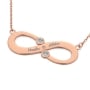 Couple's Infinity Name Necklace with Diamonds in Rose Gold Plated - 2