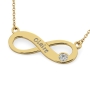 Infinity Name Necklace with Diamond in 18K Yellow Gold Plated - 2
