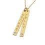 Vertical Bar Necklace with Diamonds in 18K Yellow Gold Plated - 2