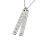 Vertical Bar Necklace with Diamonds in 10K White Gold  - 2