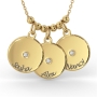 Mother's Disc Necklace with Diamond in 10K Yellow Gold  - 1