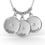 Mother's Disc Necklace with Diamond in 14K White Gold  - 1