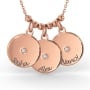 Mother's Disc Necklace with Diamond in 14K Rose Gold - 1