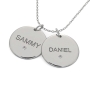 Disc Necklace for Couples with Diamonds in Sterling Silver - 2
