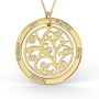 Family Tree Necklace with Diamonds in 10K Yellow Gold  - 1