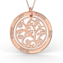 Family Tree Necklace with Diamonds in Rose Gold Plated - 1