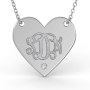 Monogram Heart Necklace with Diamond in Sterling Silver - 1