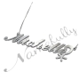 Carrie-Style Name Necklace with Sparkling Flower in Sterling Silver - "Michelle" - 2