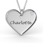 Heart Necklace with Diamond in Sterling Silver - 1