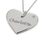 Heart Necklace with Diamond in Sterling Silver - 2