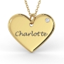Heart Necklace with Diamond in 14K Yellow Gold  - 1