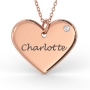 Heart Necklace with Diamond in Rose Gold Plated - 1