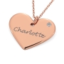 Heart Necklace with Diamond in Rose Gold Plated - 2