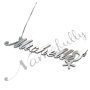 Carrie-Style Name Necklace with Sparkling Flower in 10k White Gold - "Michelle" - 2