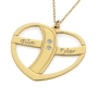 Mom Heart Necklace with Diamond in 18K Yellow Gold Plated - 2
