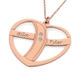Mom Heart Necklace with Diamond in Rose Gold Plated - 2