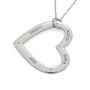 Heart Necklace Cutout with Diamond in Sterling Silver - 2