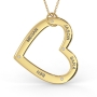 Heart Necklace Cutout with Diamond in 14k Yellow Gold - 1