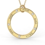Gold Plated Circle Mom Necklace with Diamond  - 1