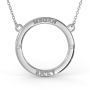 Couples Circle Necklace with Diamond in Sterling Silver - 1