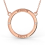 Couples Circle Necklace with Diamond in 18K Yellow Gold Plating - 1