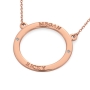 Couples Circle Necklace with Diamond in 18K Yellow Gold Plating - 2