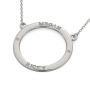 Couples Circle Necklace with Diamond in 10k White Gold - 2