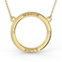 Couples Circle Necklace with Diamond in 14k Yellow Gold - 1