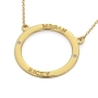 Couples Circle Necklace with Diamond in 14k Yellow Gold - 2