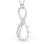 Vertical Infinity Necklace with Diamond in Sterling Silver - 1
