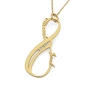 Gold Plated Vertical Infinity Necklace with Diamond  - 2