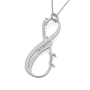 Vertical Infinity Necklace with Diamond in 14k White Gold - 2