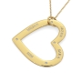 Gold Plated Heart Necklace Cutout with Diamond - 2