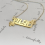 Thai Name Necklace with Butterfly in 14k Yellow Gold - "Anong" - 2